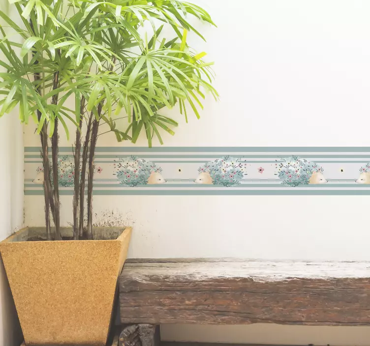 Charming Hedgehog Pattern farm animal wall sticker - TenStickers