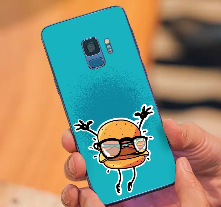 Cheerful burger Samsung stickers - TenStickers