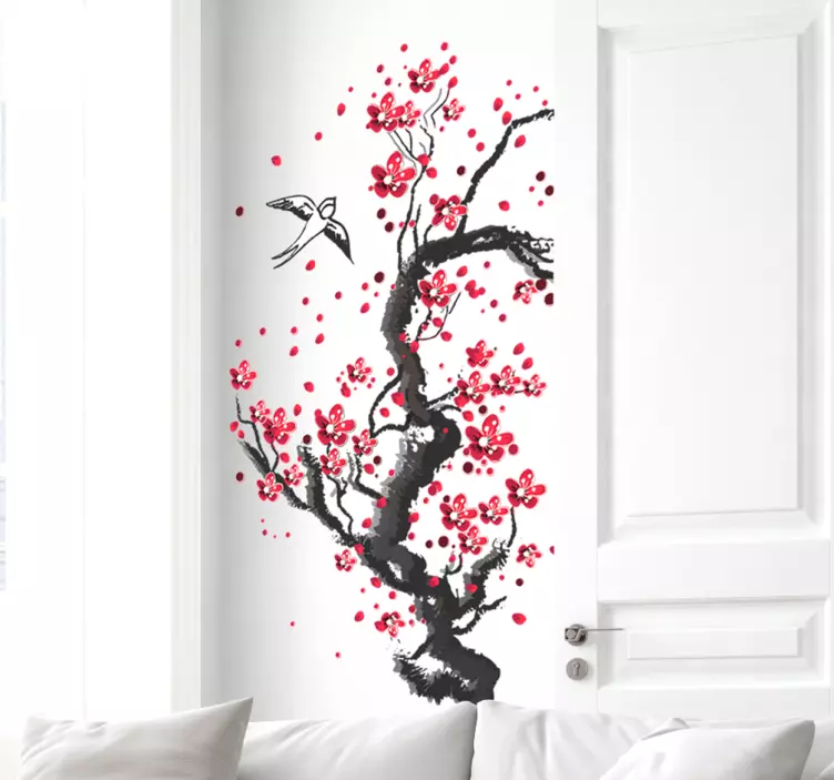 Cherry blossom tree wall sticker - TenStickers