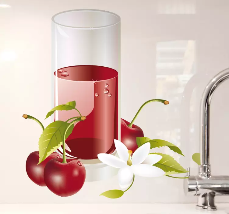 Cherry Juice Wall Sticker - TenStickers