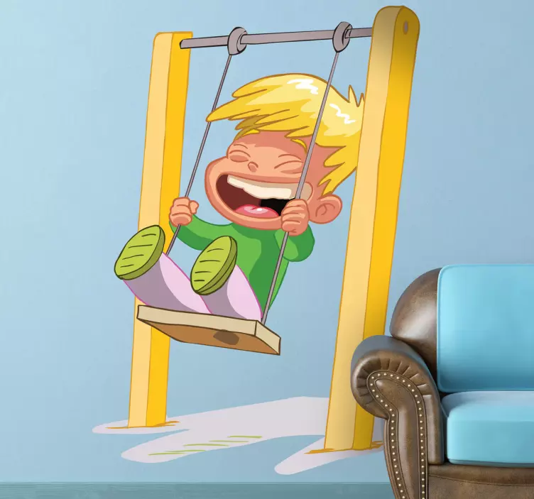 Child on Swing Wall Sticker - TenStickers