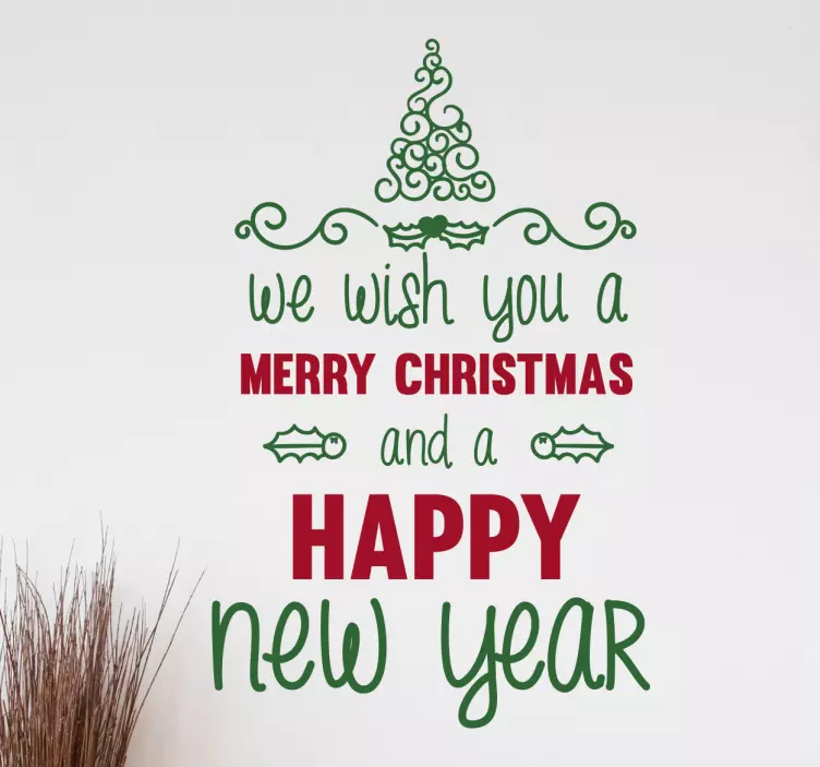 Christmas text christmas sticker - TenStickers