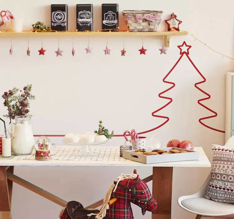 Christmas tree Line christmas sticker - TenStickers