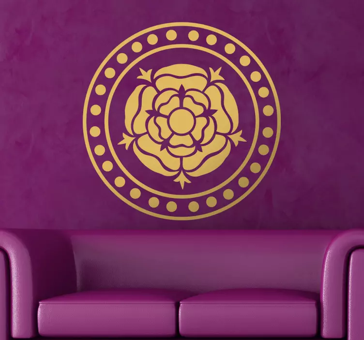 Circular Rose Rosette Decal - TenStickers
