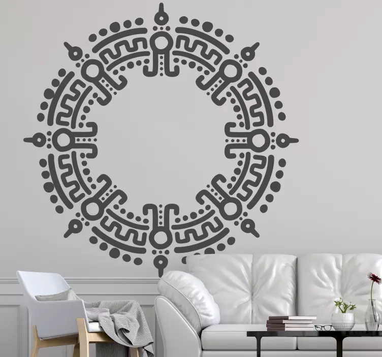 Circular Slovakia folk  floral wall sticker - TenStickers