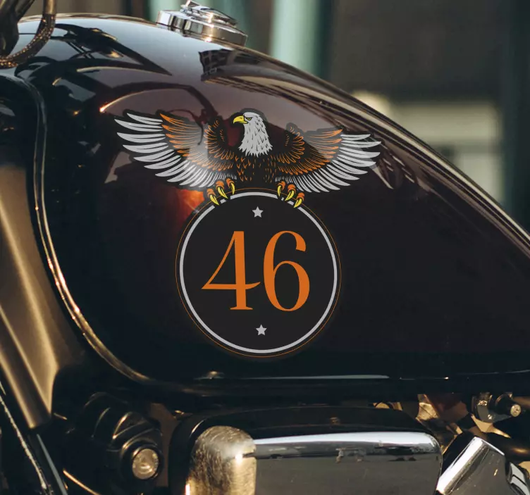 classic motorcycle eagle custom sticker - TenStickers
