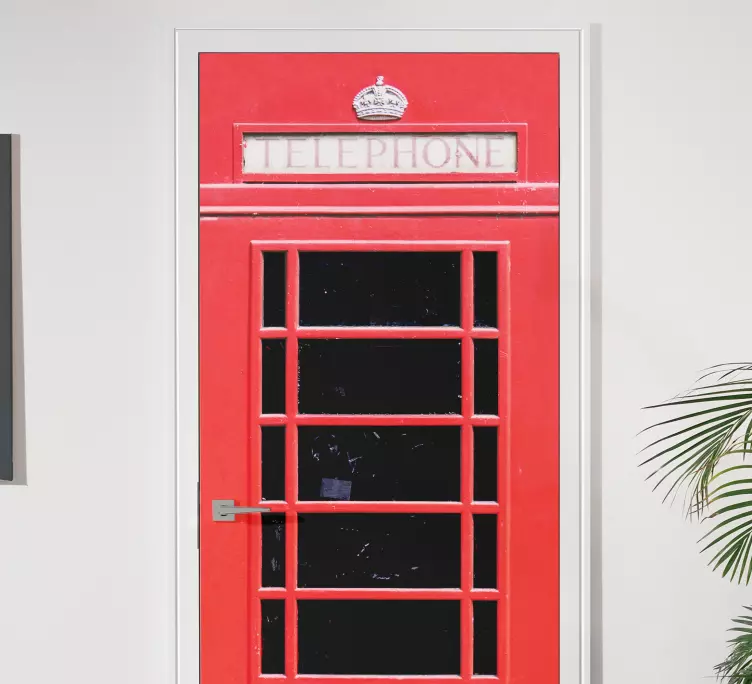 Classic red booth door sticker - TenStickers