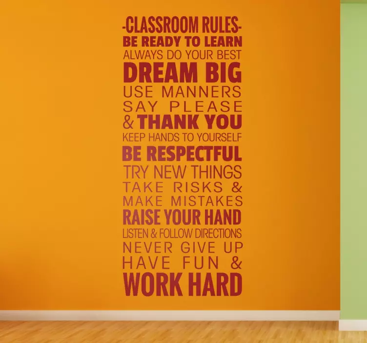 Classroom Rules Wall Sticker - TenStickers