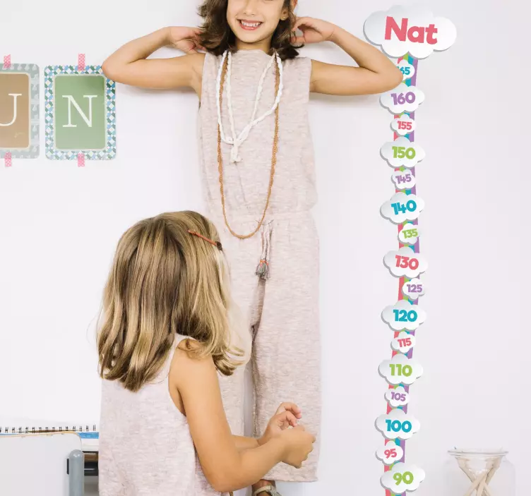 Clouds height chart wall sticker - TenStickers