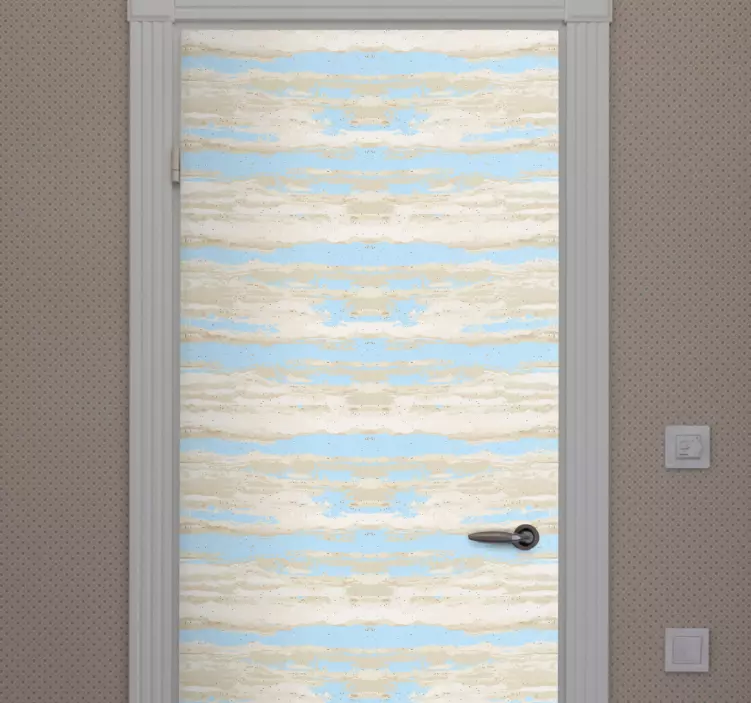 Cloudy Horizon Pattern door sticker - TenStickers