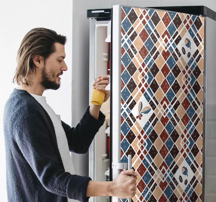 Coffee colors patten fridge decal - TenStickers