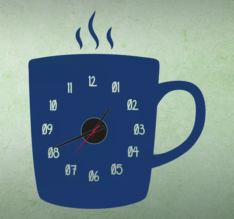 Coffee Cup Wall Clock Sticker - TenStickers