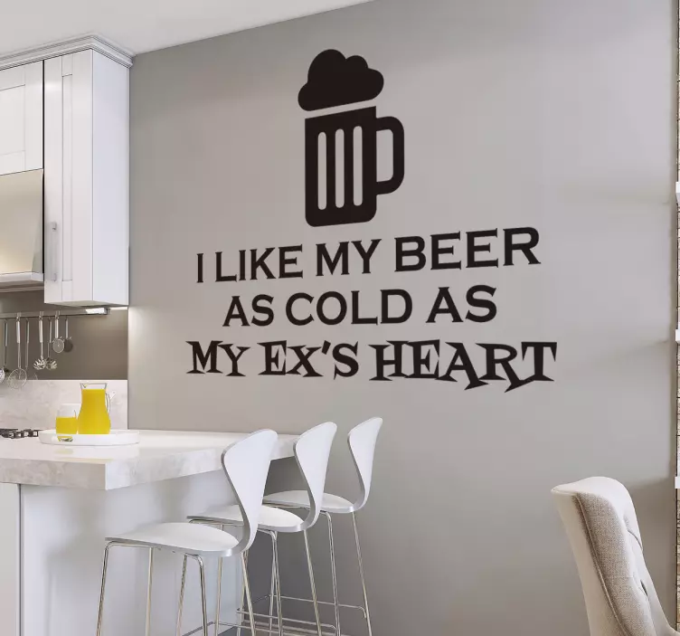 Cold Beer Ex's Heart Sticker - TenStickers