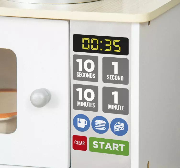 color buttons for toy microwave children decal - TenStickers