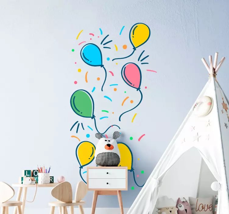 Colorful Balloon Design wall stickers for kid - TenStickers