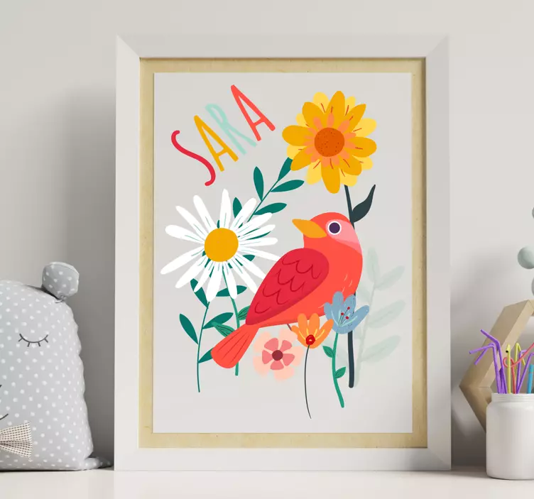 Colorful Bird Blooms wall sticker - TenStickers