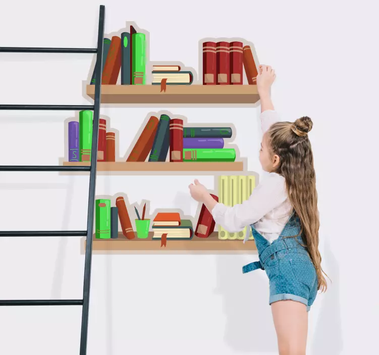Colorful Book Shelves object sticker - TenStickers