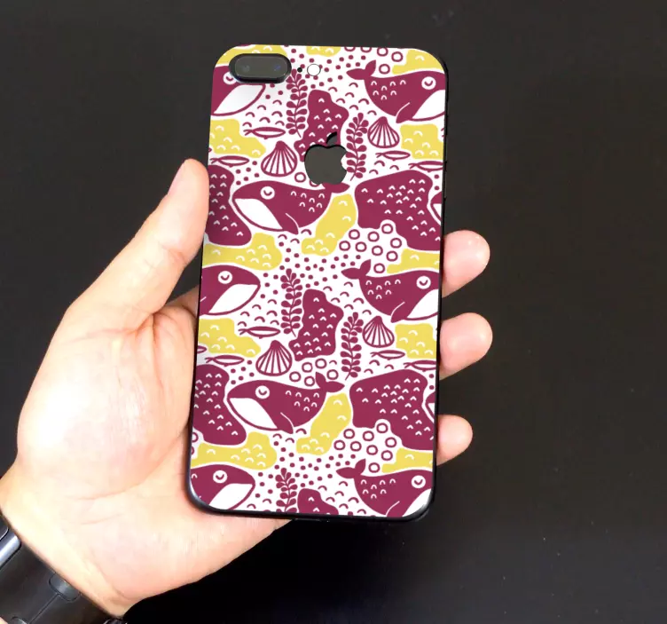 Colorful Fish Pattern iPhone sticker - TenStickers