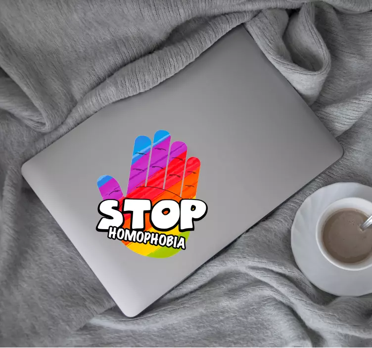 Stop homophobia laptop sticker - TenStickers