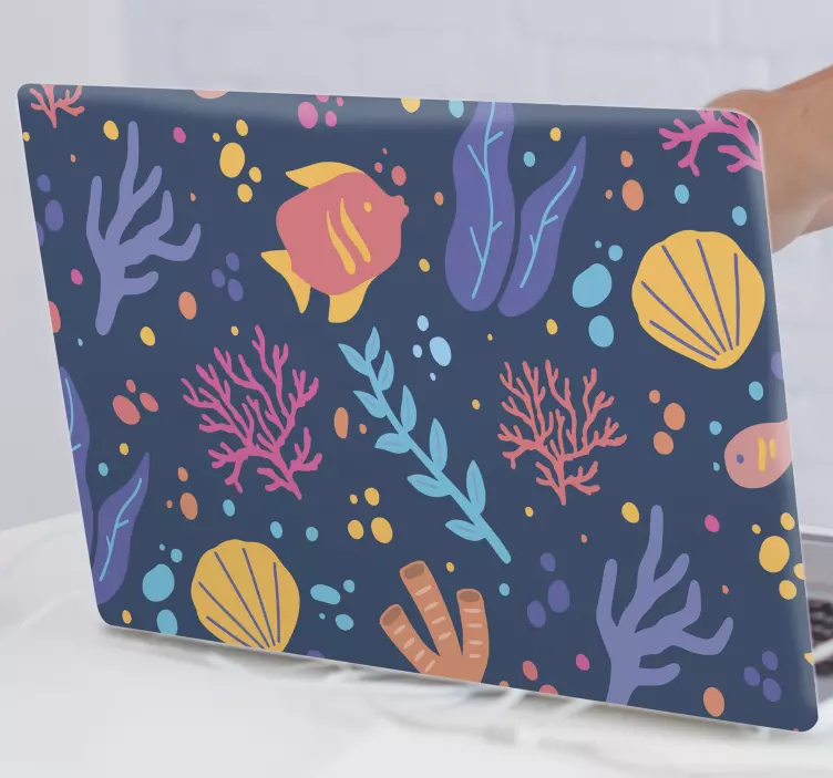 Colorful Marine Life laptop skin - TenStickers