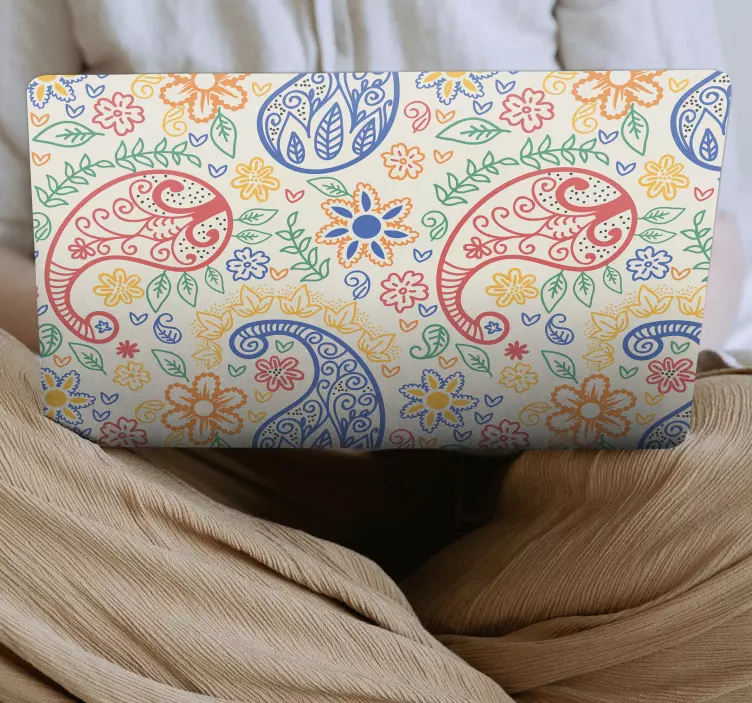 Colorful Paisley laptop sticker - TenStickers