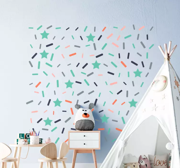 Colorful Star Pattern wall stickers for kid - TenStickers