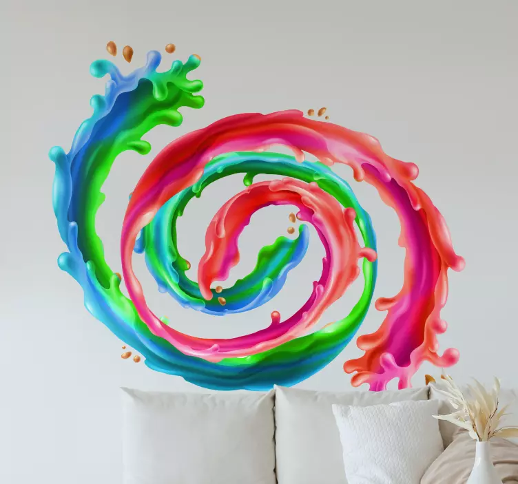 Colorful swirl motion decoration wall sticker - TenStickers