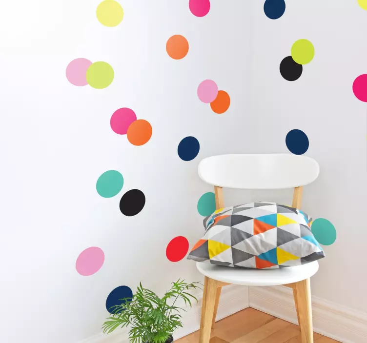 Colored circle geometric wall sticker - TenStickers