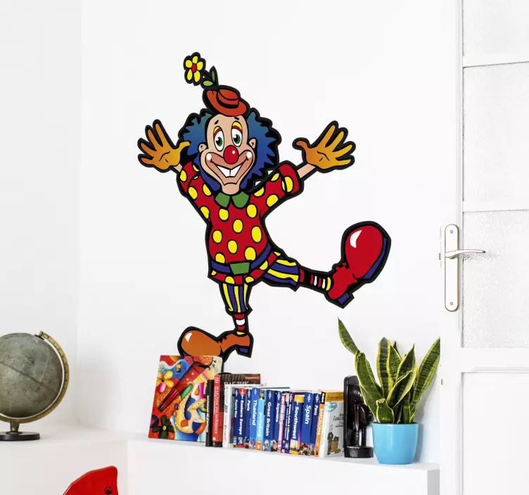 Colourful Happy Clown Kids Sticker - TenStickers
