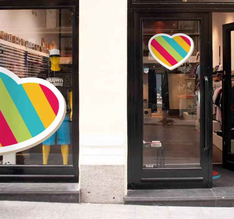 Colourful Heart Sticker - TenStickers