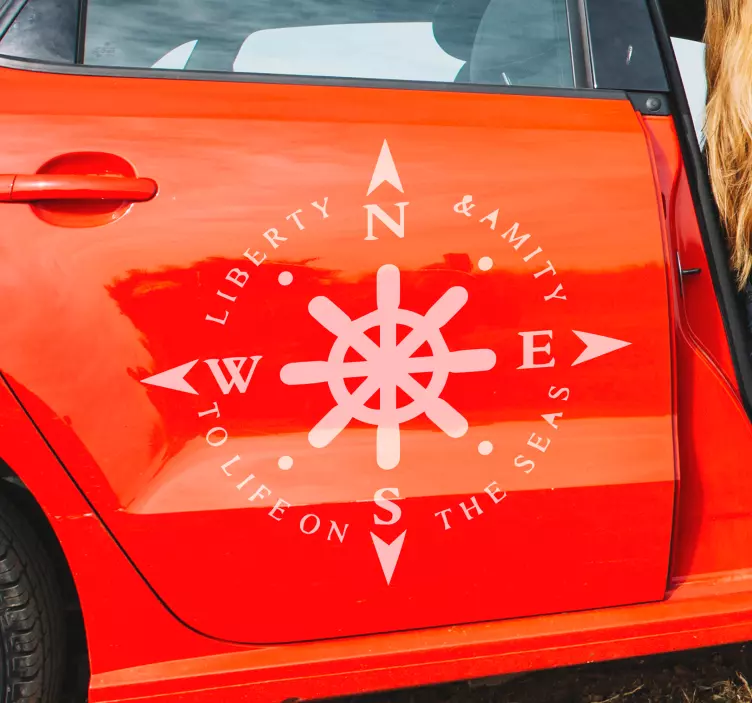 Compass with values car sticker - TenStickers