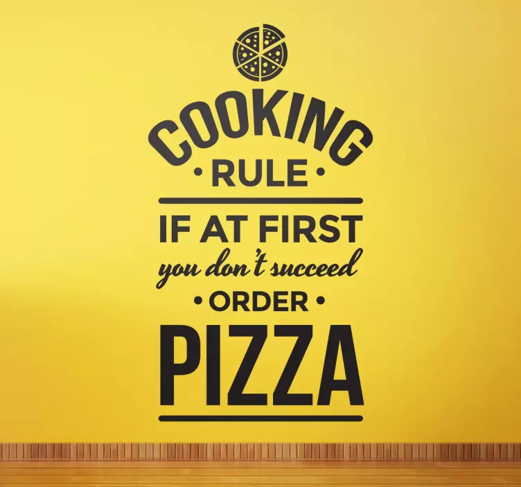 Cooking Rule Order Pizza Wall Sticker - TenStickers