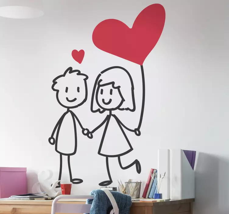 Couple in love wall sticker - TenStickers
