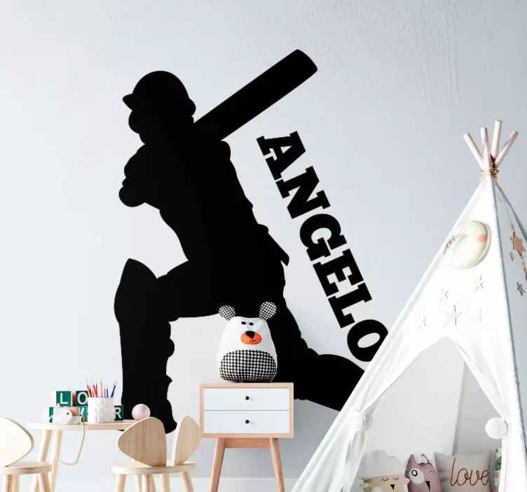 Cricket player personalized Sticker - TenStickers