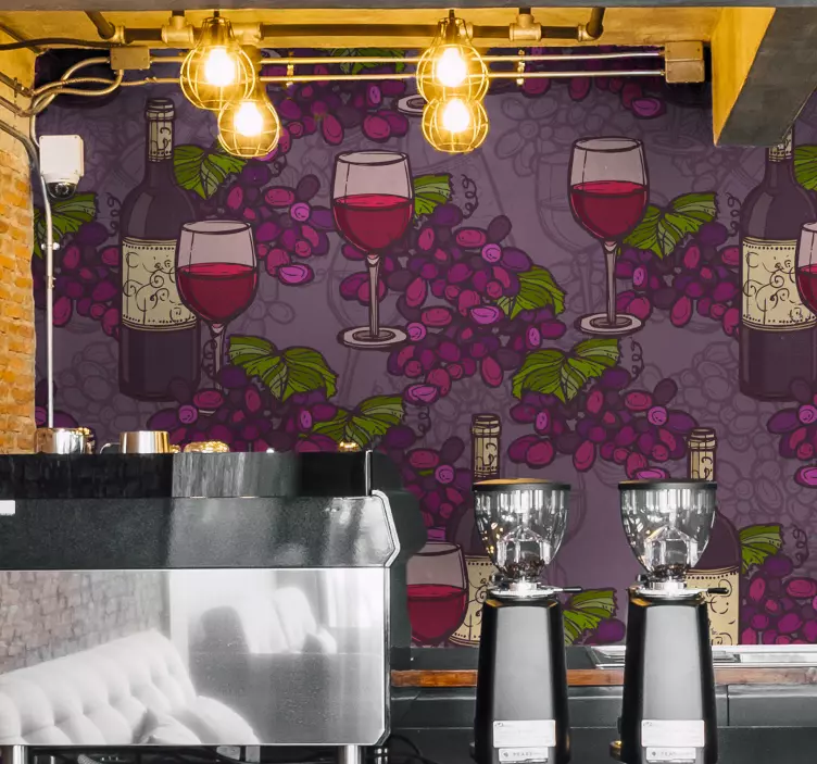 Cuisine wall sticker wine glasses design - TenStickers