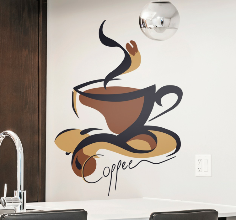 Cup of Coffee kitchen Sticker - TenStickers