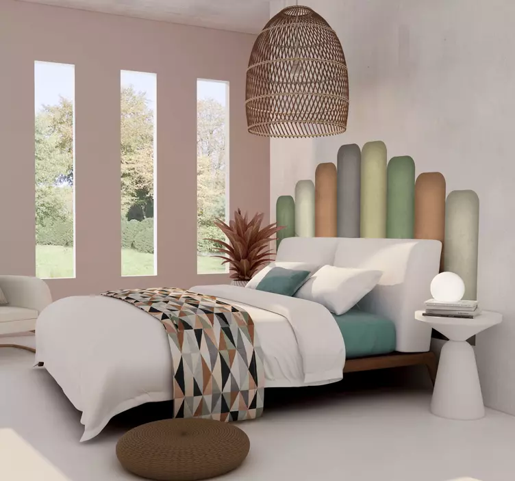 Curved soft design headboard wall sticker - TenStickers