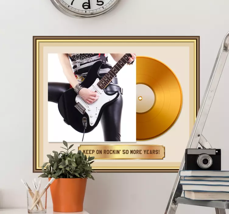 custom gold record wall sticker - TenStickers