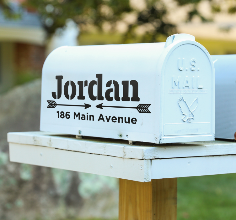 Custom mailbox name and street postbox sticker - TenStickers