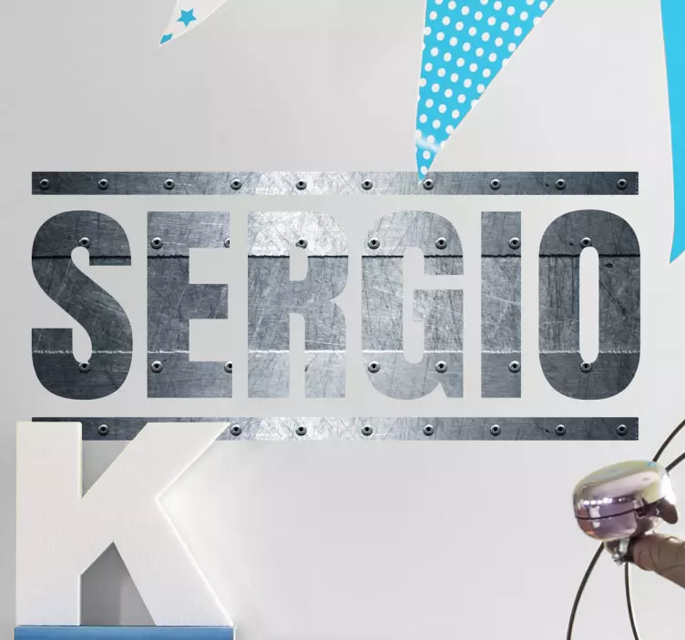 Custom Name Metal Effect Wall Sticker - TenStickers