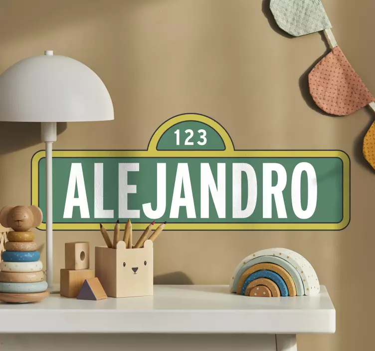 Customisable Sesame street name wall sticker for kid - TenStickers