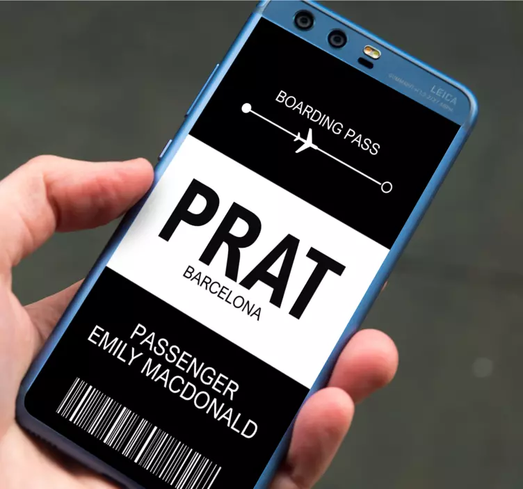 Customizable airport plane ticket decal - TenStickers