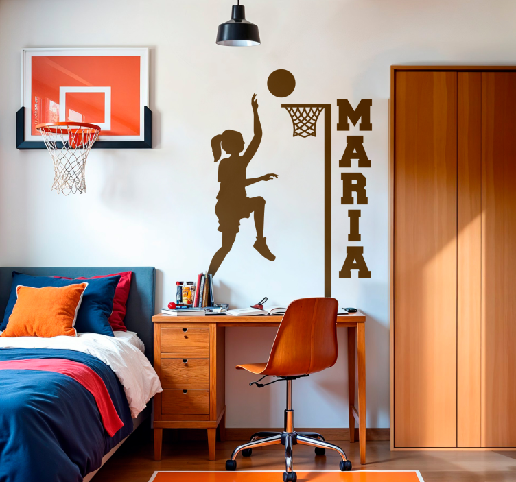 Customizable girl basketball wall sticker - TenStickers