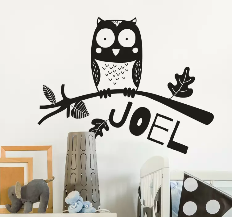 Customizable Owl illustration sticker - TenStickers
