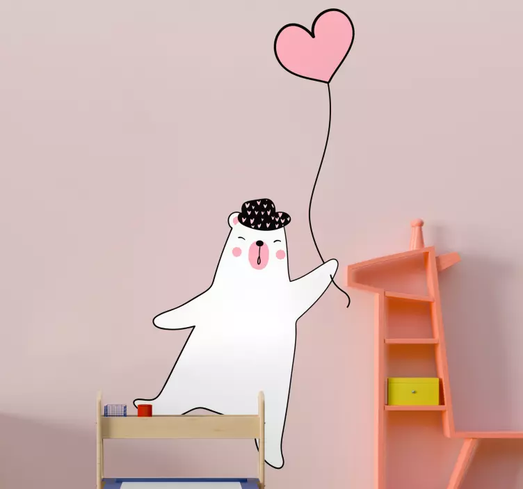 Cute Bear Balloon wall sticker - TenStickers