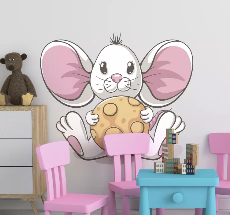 Cute Bunny Delight wall stickers for kid - TenStickers