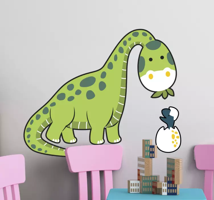 Cute dinosaur hatchling wall sticker - TenStickers