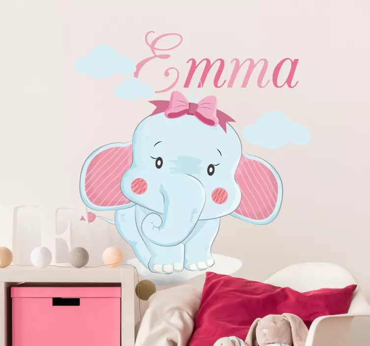 Cute Elephant Character wall stickers for kid - TenStickers