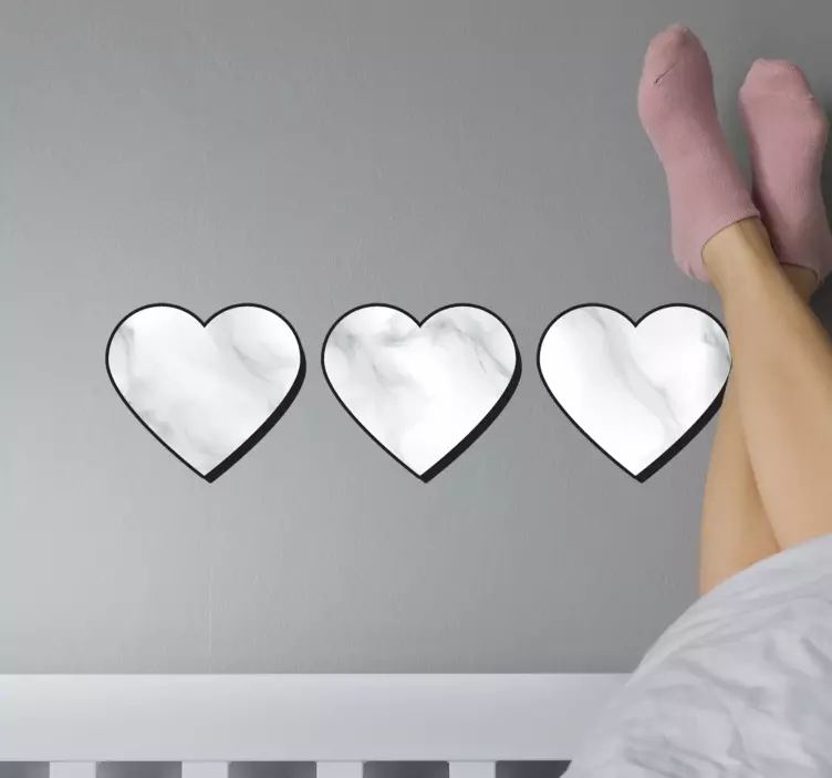Cute heart with marble love sticker - TenStickers
