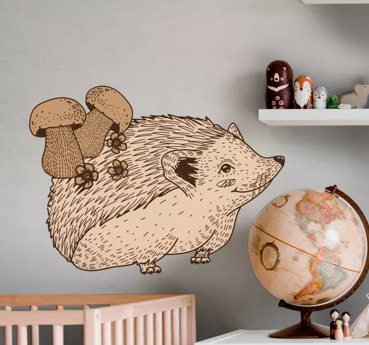 Cute Hedgehog Design wall sticker - TenStickers